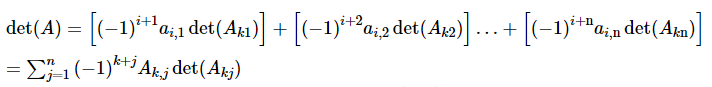 cofactor expansion formula